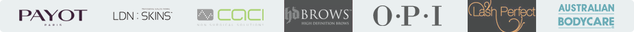 Payot, LDN:SKINS, CACI, HD Brows, OPI, Lash Perfect and Australian Bodycare
